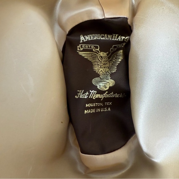 American hat company black western cowboy hat leather wool size 6 5/8 - Picture 3 of 5